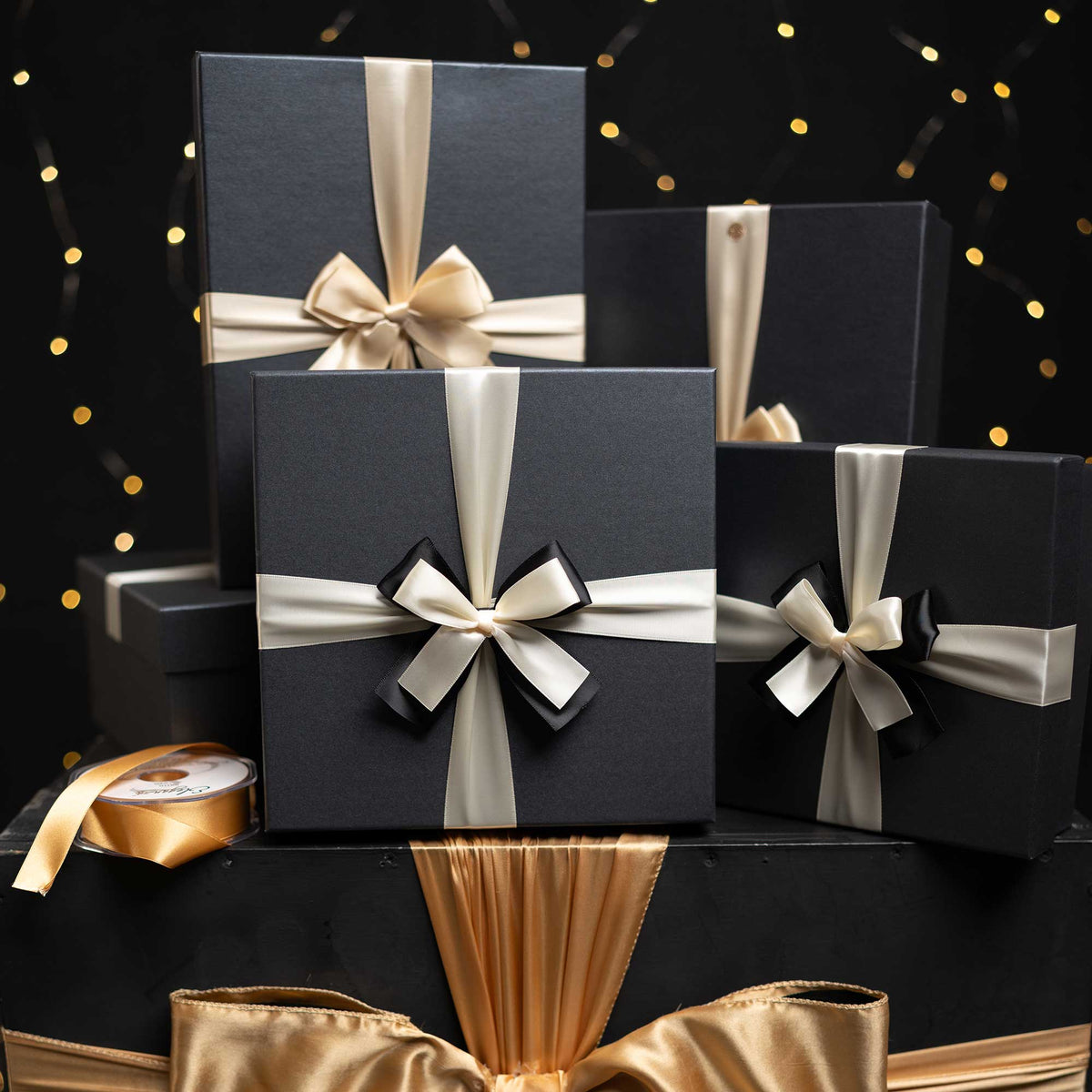 Nesting Design Black Square Gift Boxes