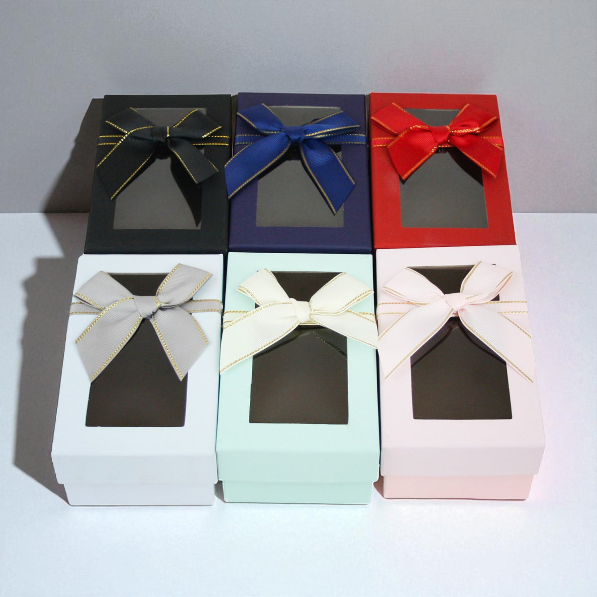 Small Rigid Gift Box With Window and Ribbon (Colors Available)