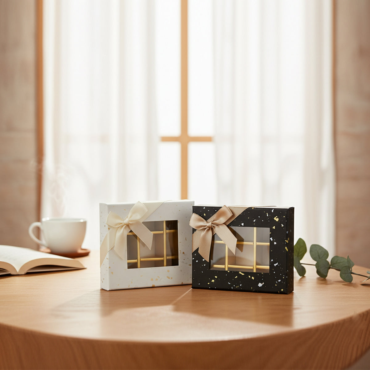 Splash Design Gift Box with Display Window - 9 compartments (Colors Available)