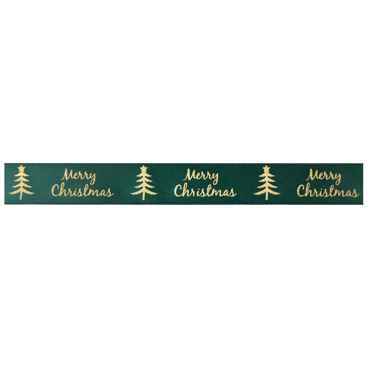 Christmas Green Satin Ribbon Roll