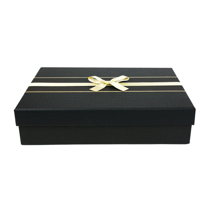 Emartbuy embossed black gift boxes set of 3