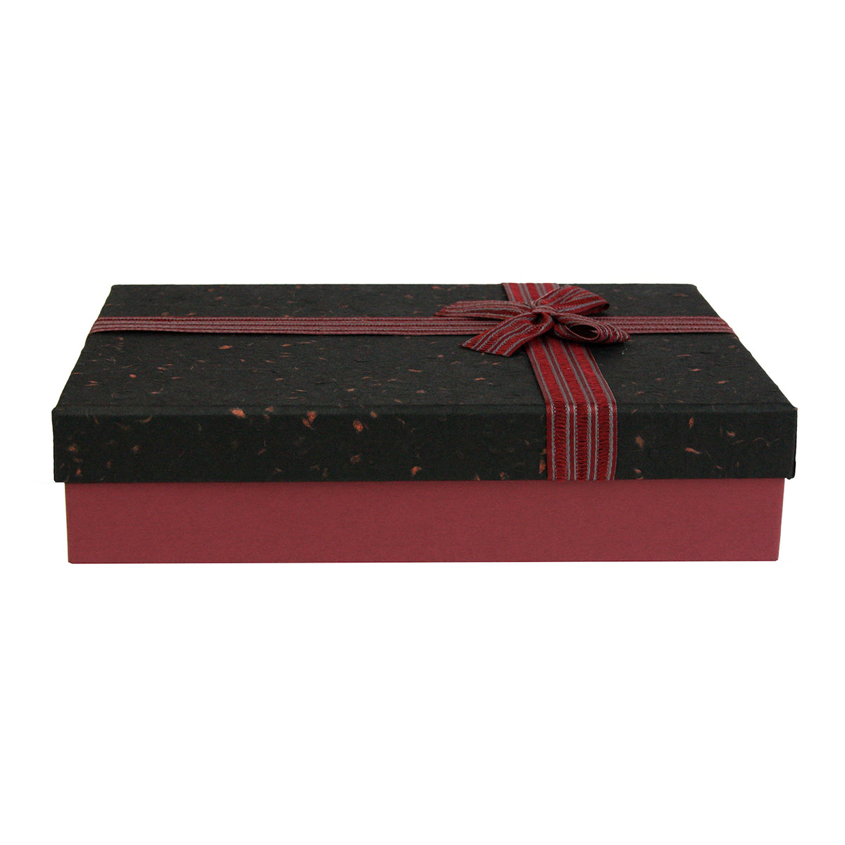 Textured Burgundy Box with Black Lid