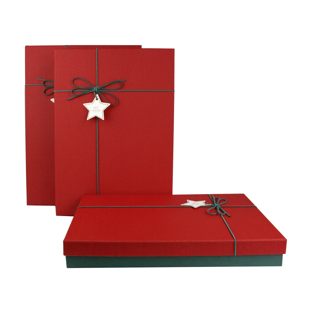 Green Red Rectangle Gift Box with Lid