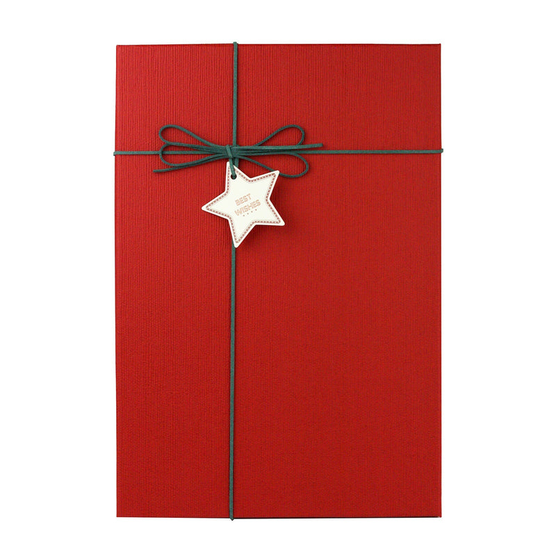 Eco-Friendly Rectangle Gift Box in Green with Red Lid  pen_spark