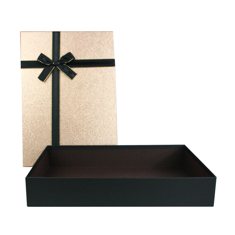 Black and gold thank you gift box with lid