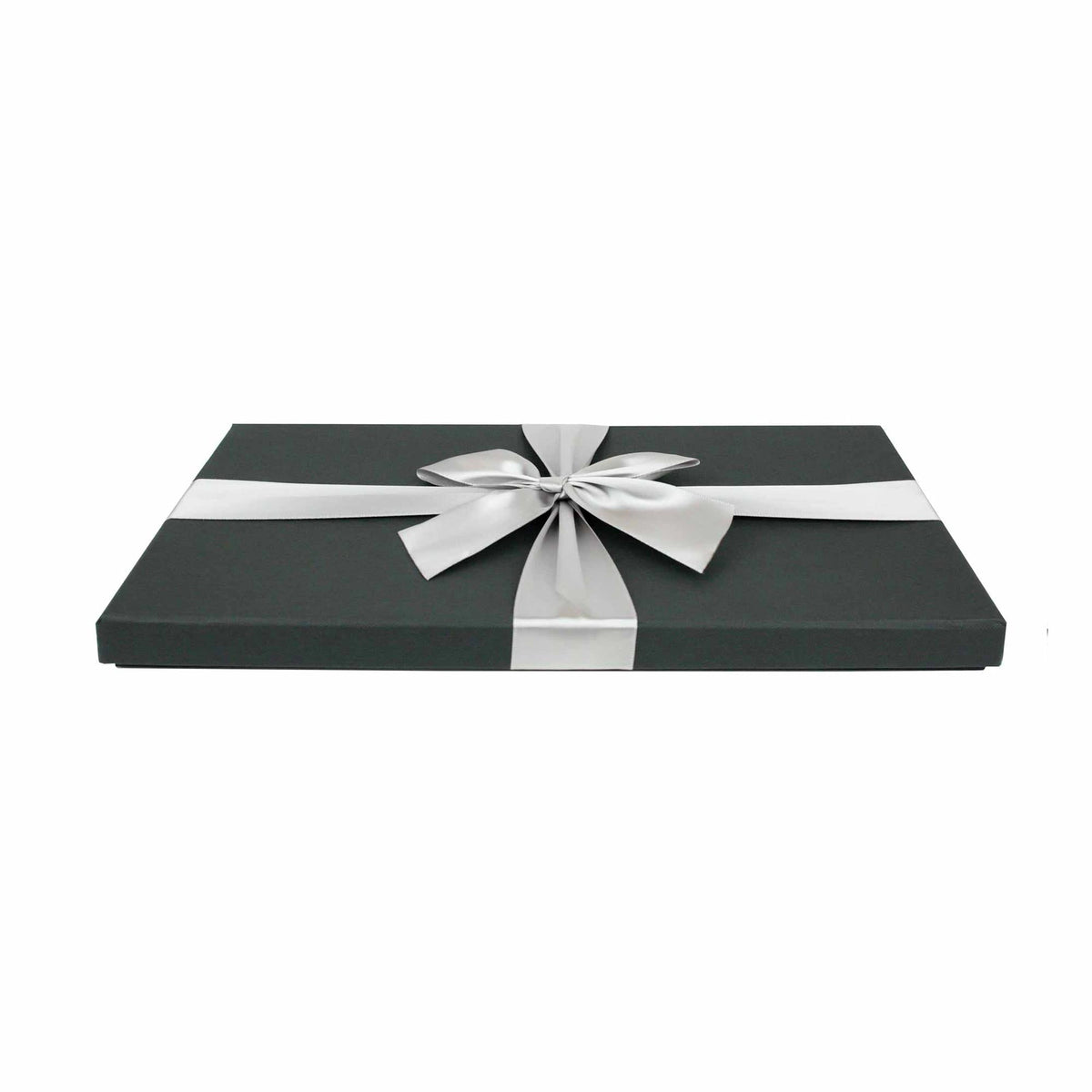 Sophisticated black gift box with satin ribbon bow