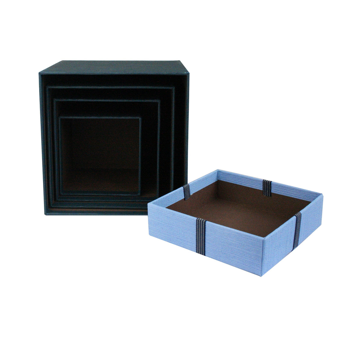 Nesting design gift boxes for easy storage with lid