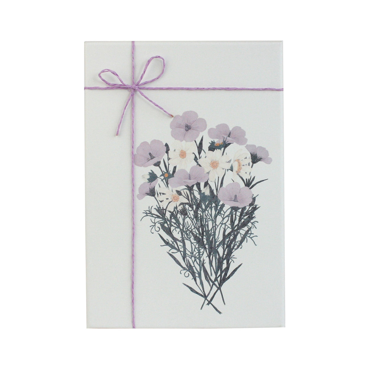 ilac rectangle gift box with lilac ribbon tied in a bow