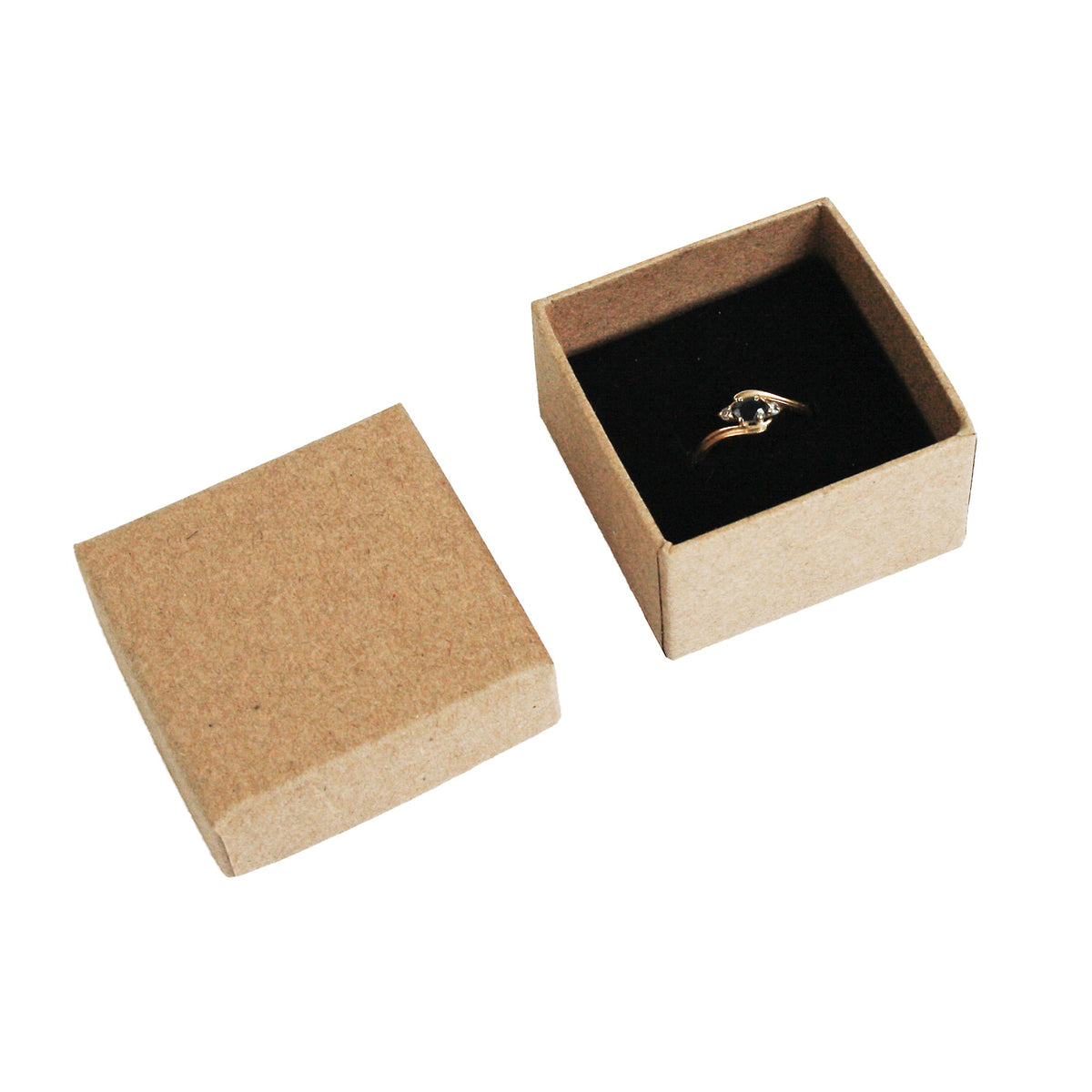 Brown Stackable Cardboard Jewelry Gift Boxes with Ribbon with Ring