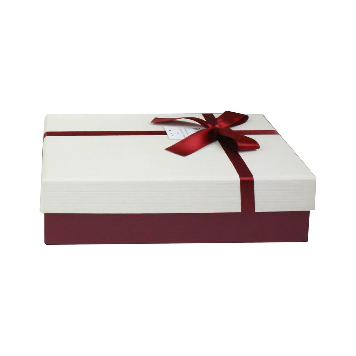 Luxury Burgundy/Cream Gift Box with Satin Ribbon