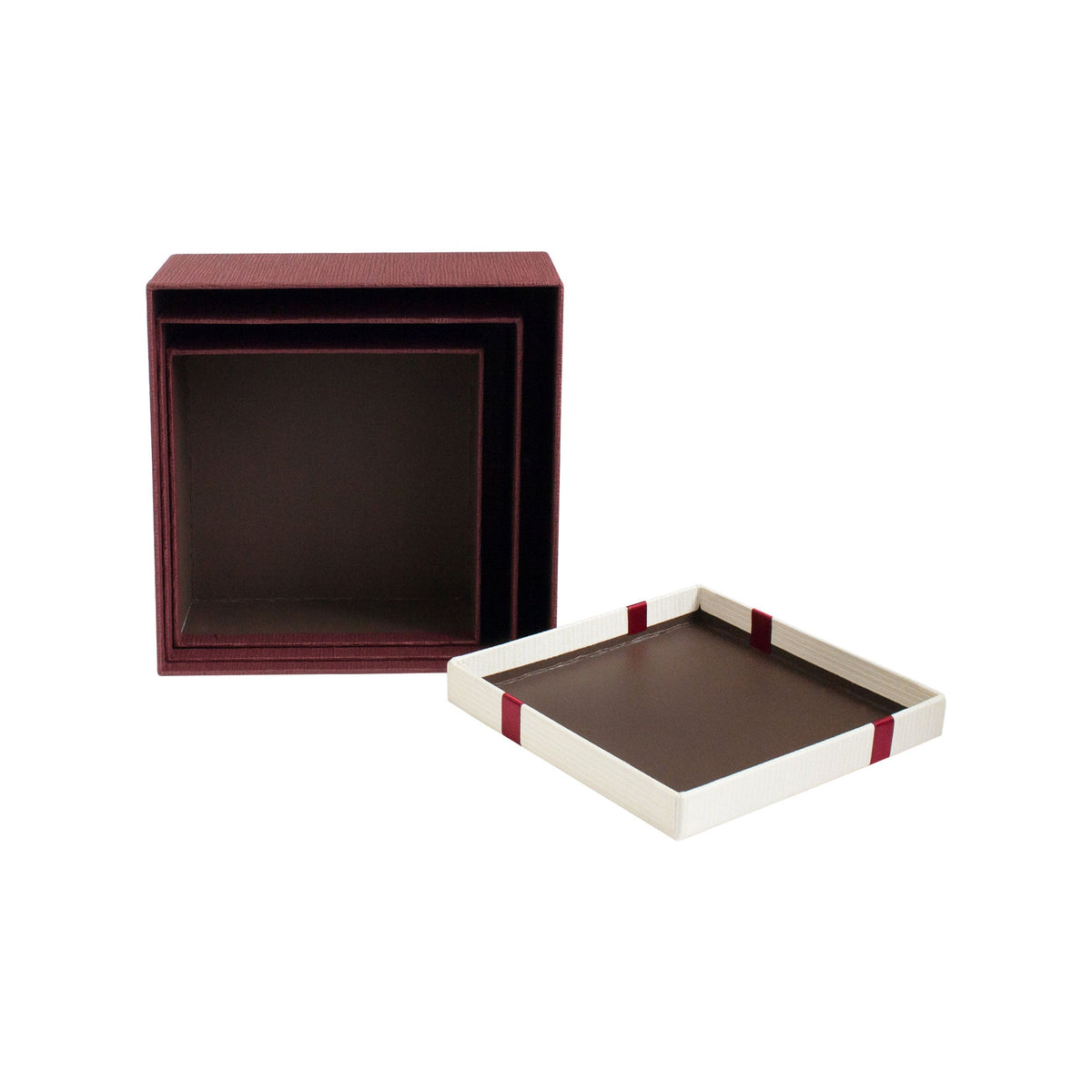 Decorative Ribbon on Burgundy/Cream Gift Box