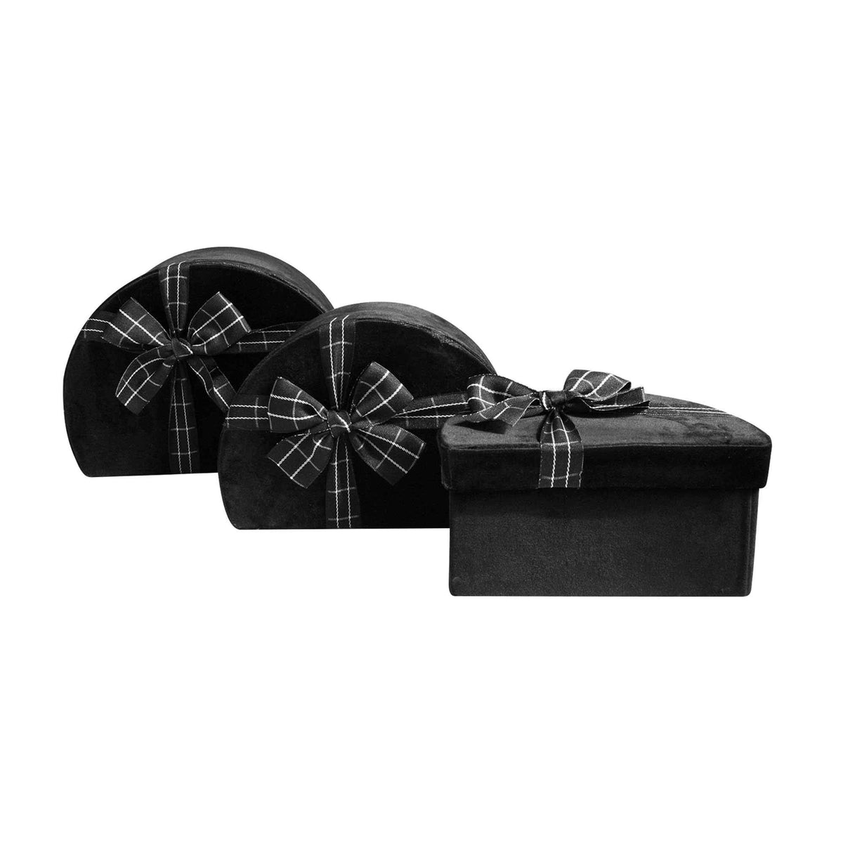 Luxury Black Velvet Gift Box - Set of 3