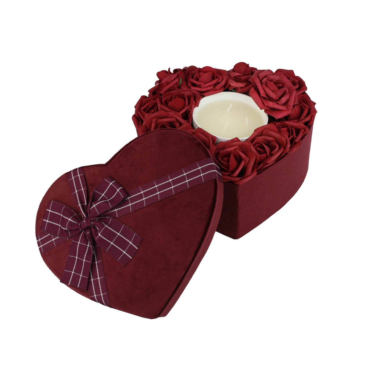 Emartbuy Heart-Shaped Velvet Gift Boxes