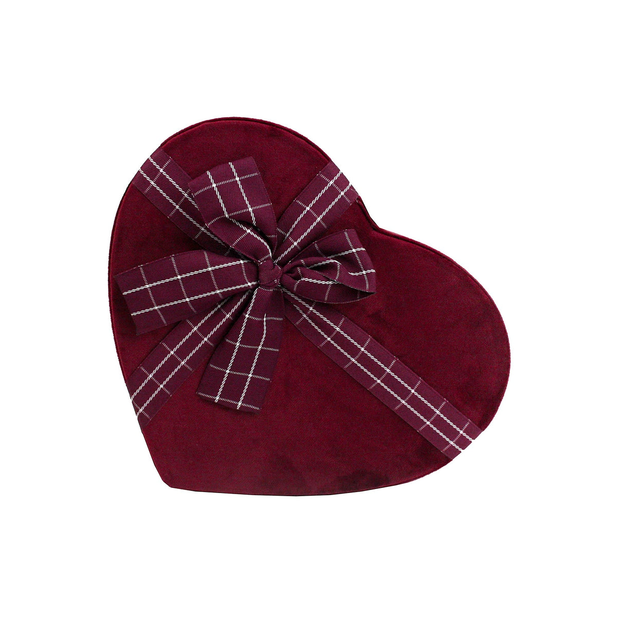 Burgundy Velvet Heart Gift Box by Emartbuy