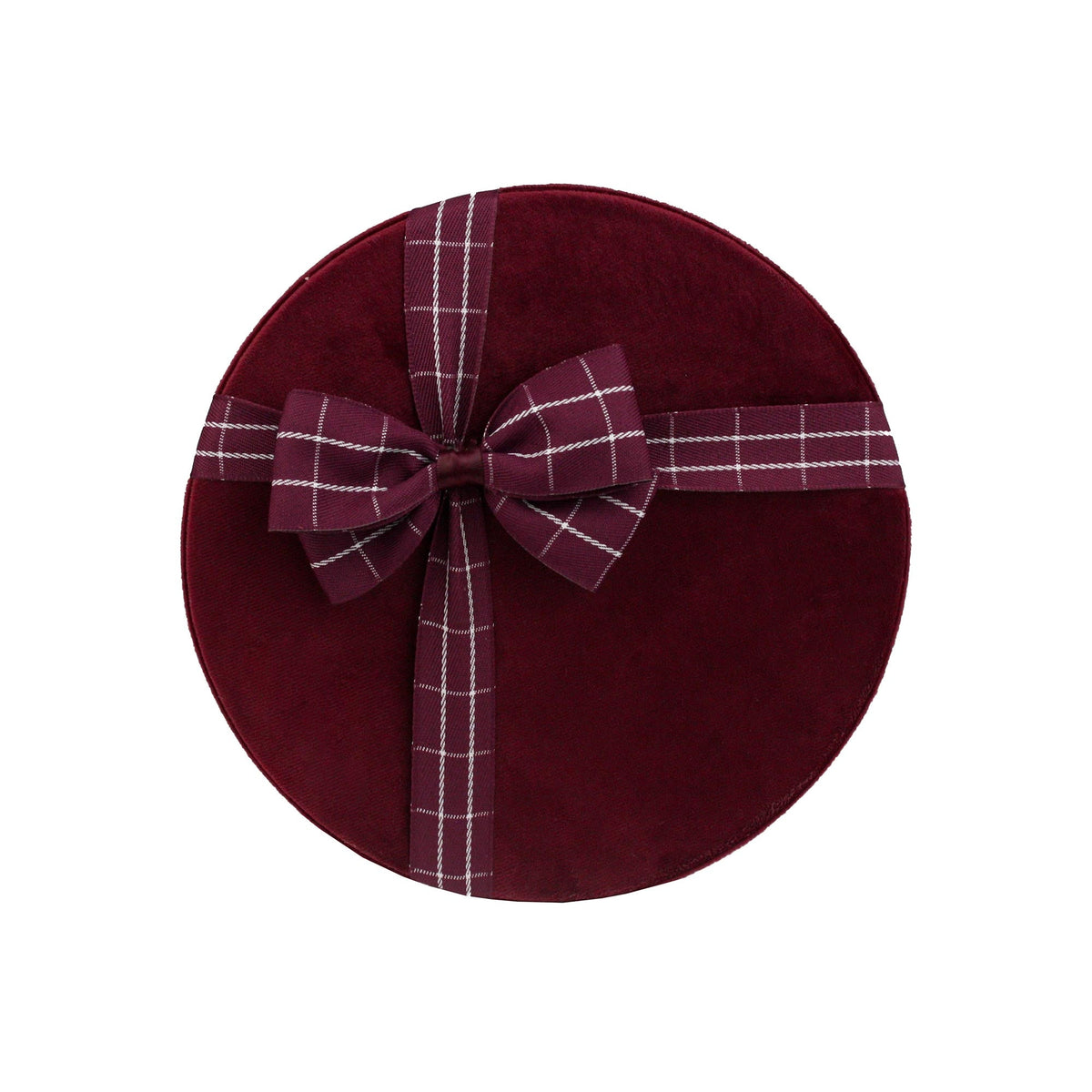 Velvet Gift Box with Striped Ribbon