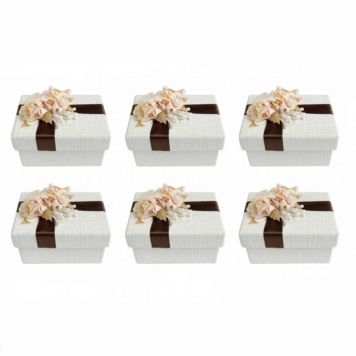 Luxury Rectangle Shaped Cream Box with Flower Decoration - Pack of 24