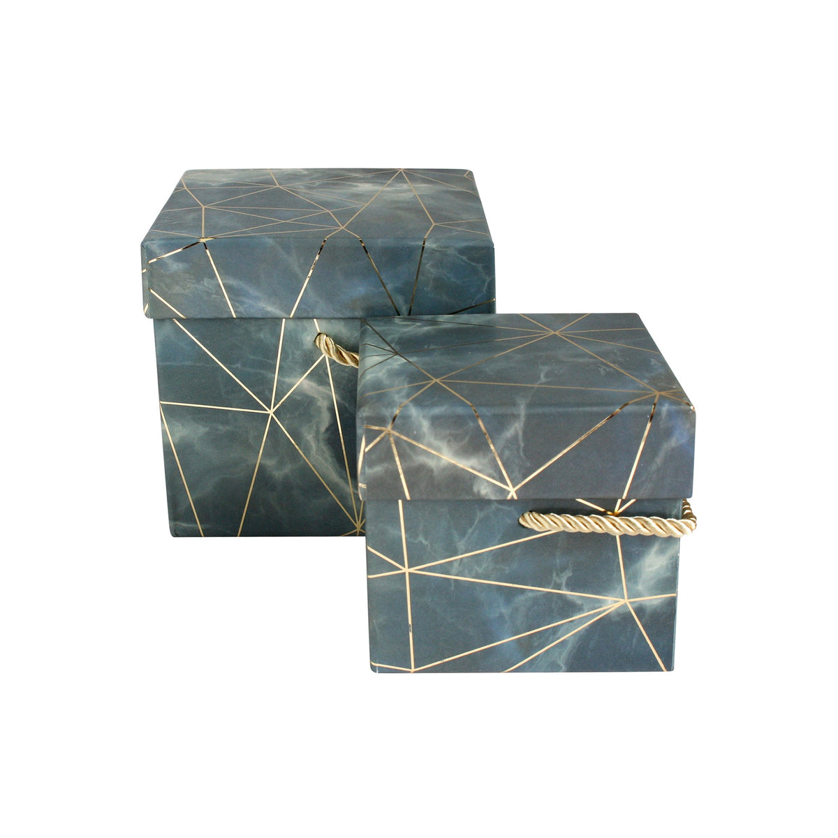 Elegant Marble Patterned Gift Boxes - Set of 2