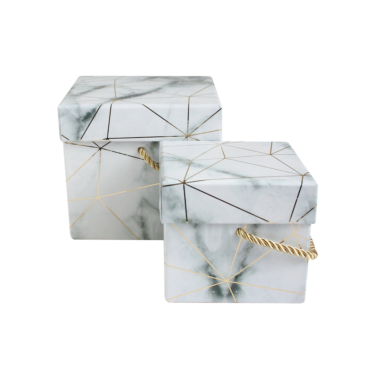 Elegant Marble Patterned Gift Boxes - Set of 2