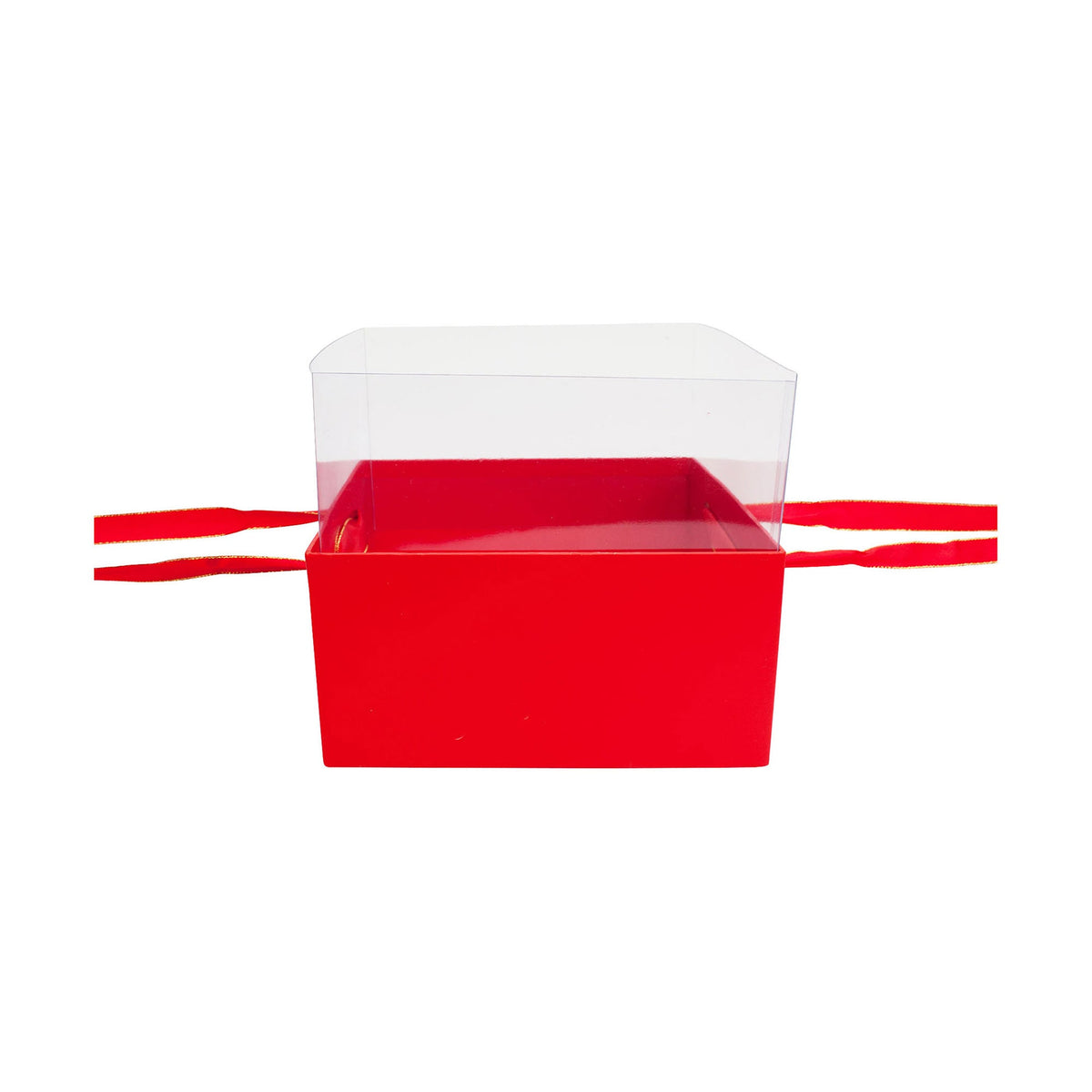 Red gift boxes Transparent additional plastic  with Ribbon