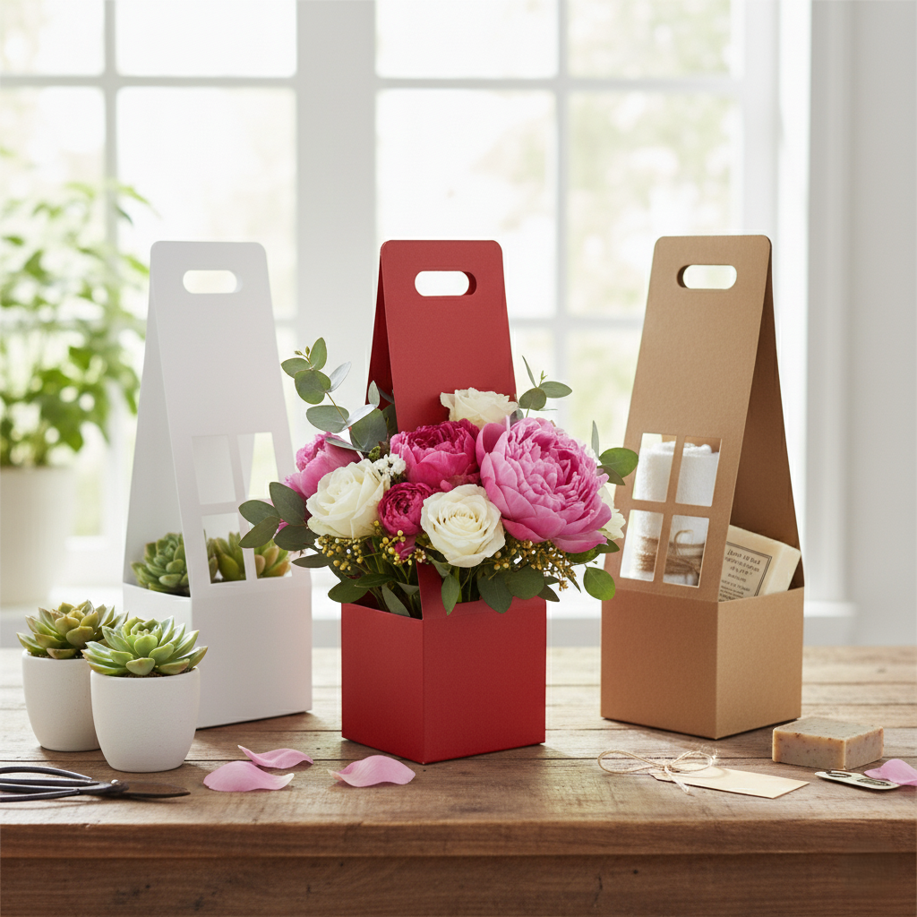 Brown Flower/Plant Carrier Boxes -  Pack of 12