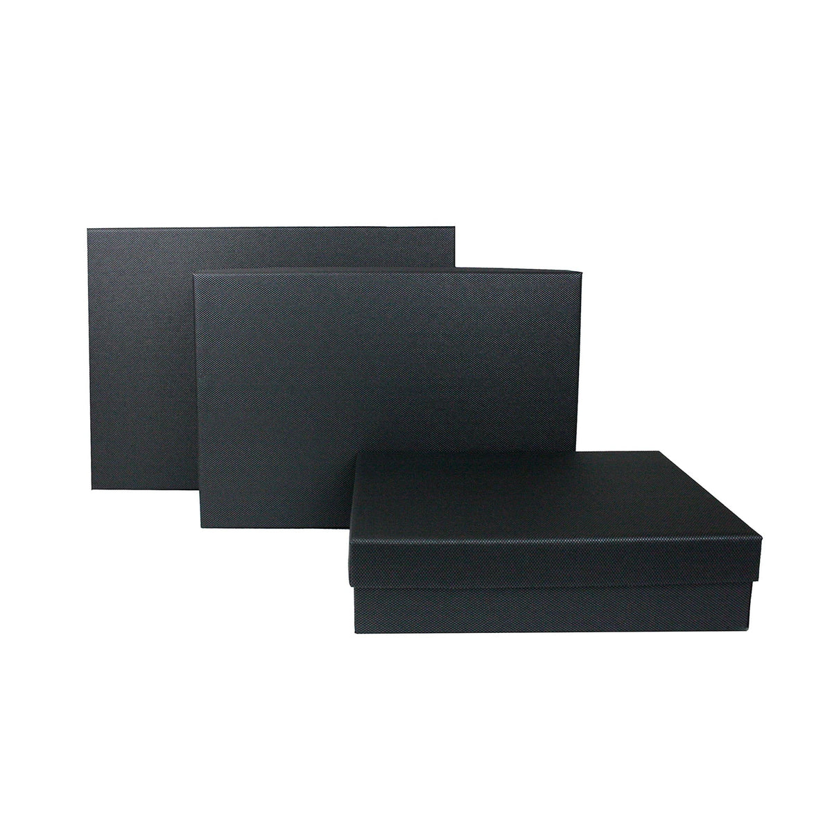 Textured Black Gift Boxes - Set of 3 (Sizes Available)