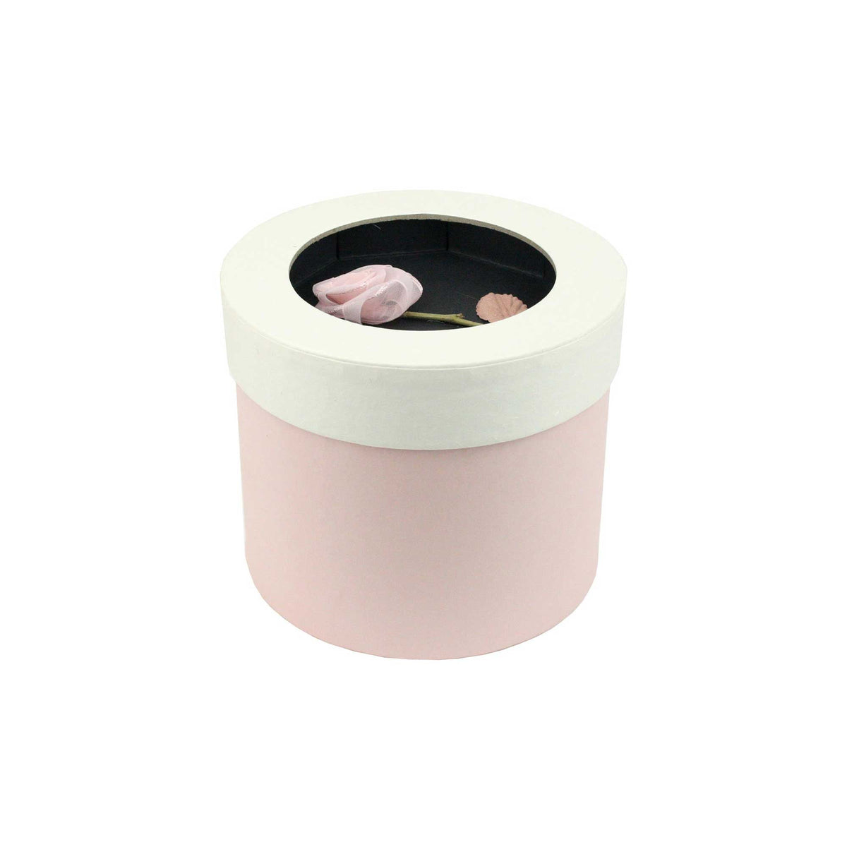 Pink Cream Rose Lid Gift Box - Single