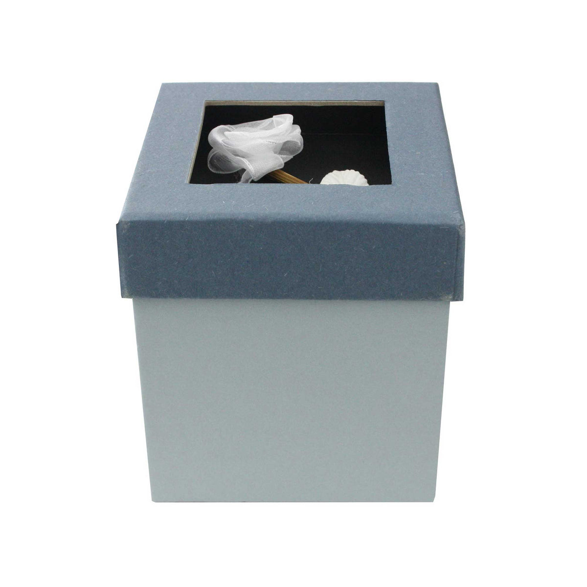 Grey Blue Rose Lid Gift Box - Single