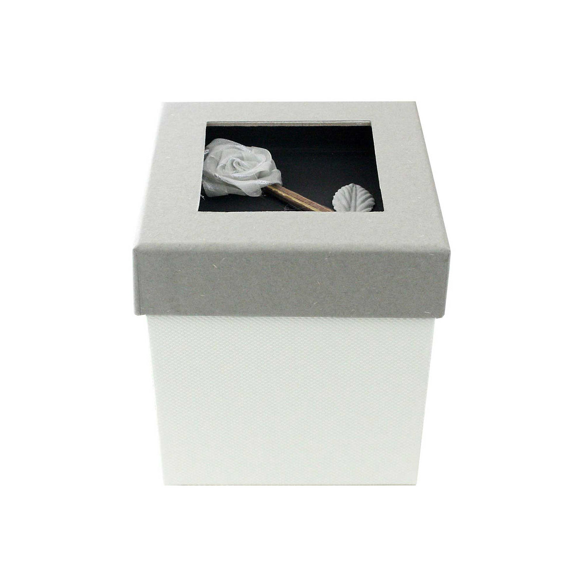 Grey Rose Lid Gift Box - Single