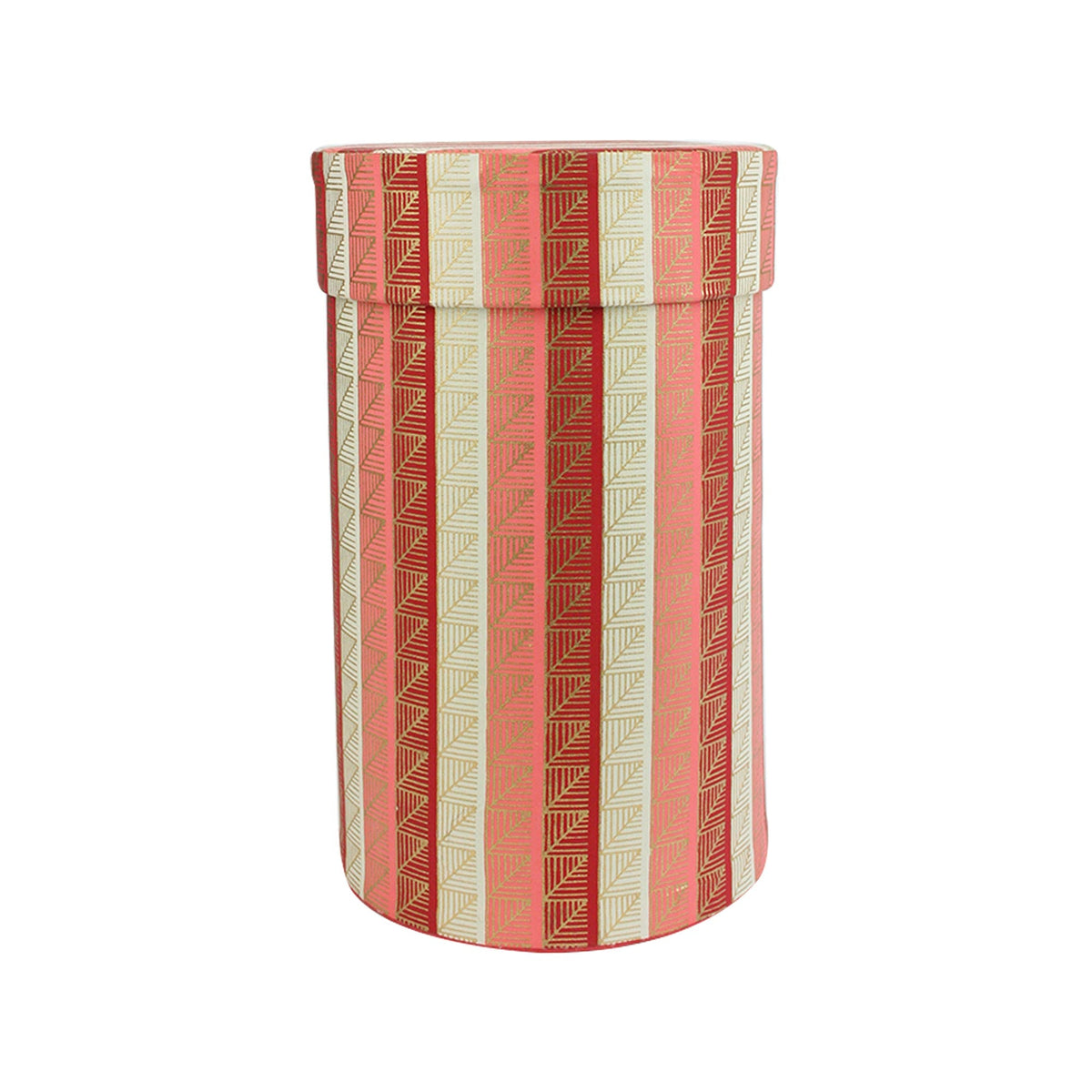 Handmade Chevron Patterned Red/Gold Gift Box - Single