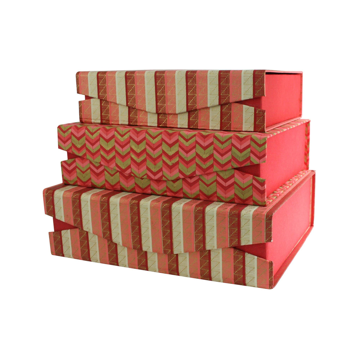 Red/Gold Chevron Patterned Gift Box Emartbuy