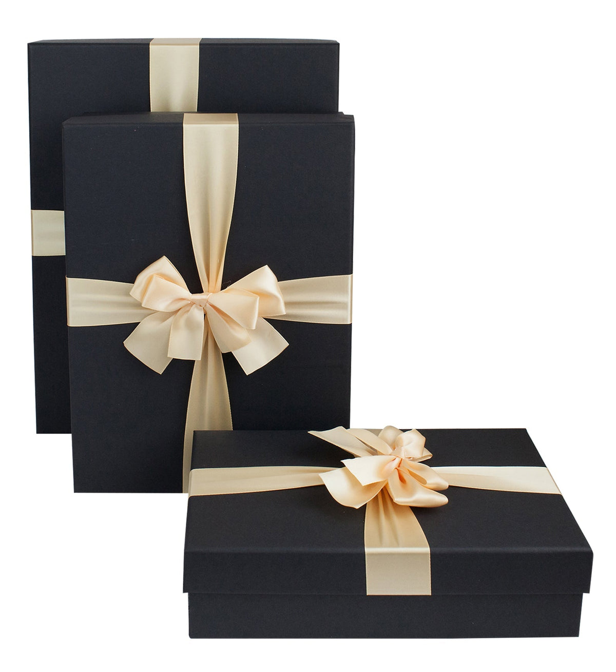 Versatile black gift boxes for various items