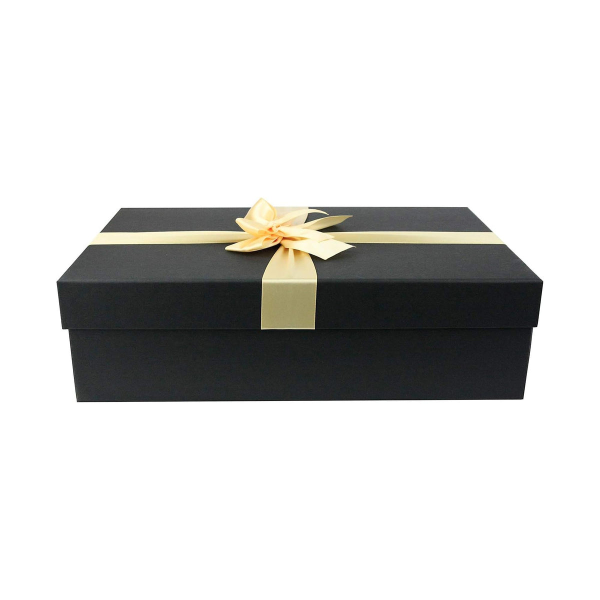 Luxury black rectangle gift box with satin bow