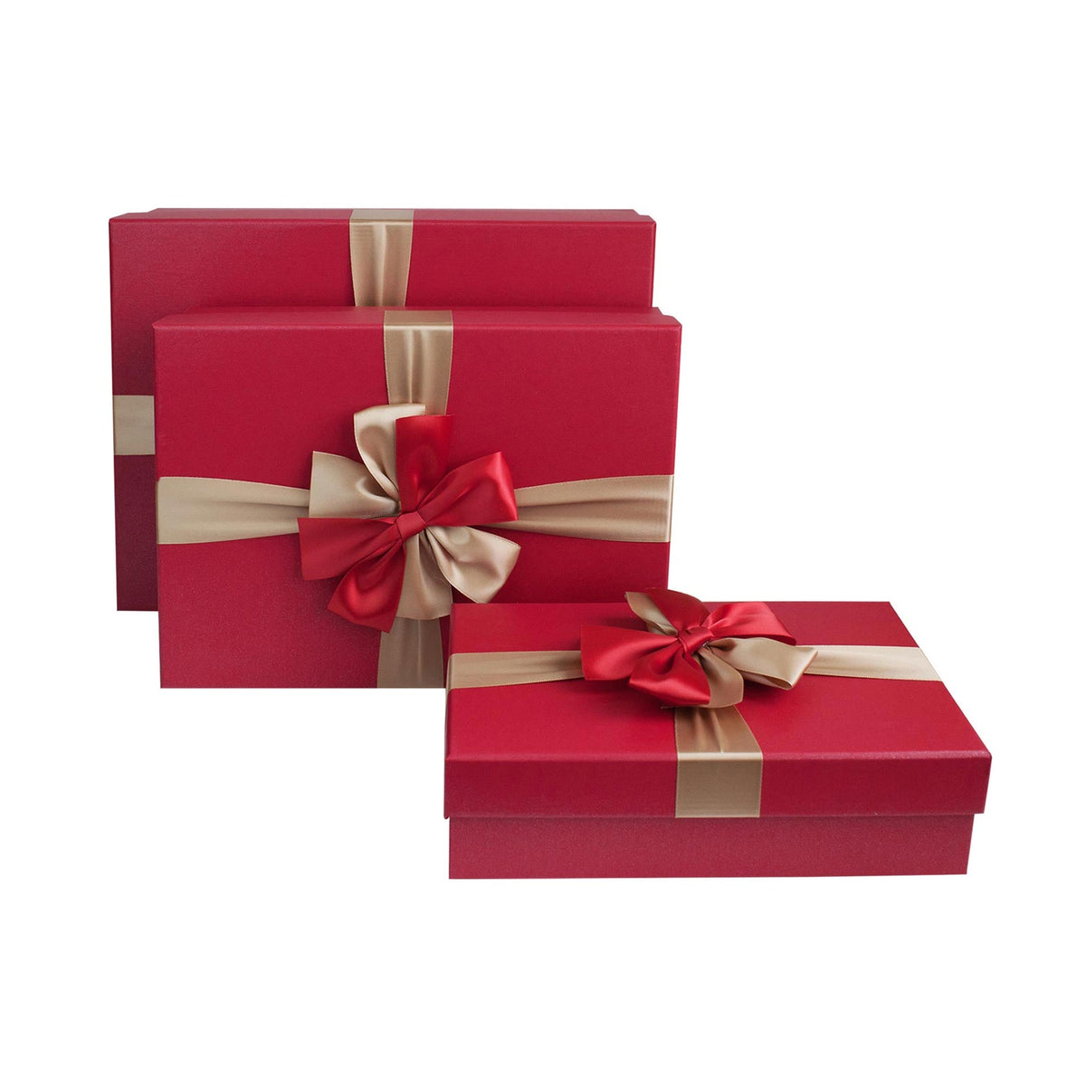 Three Rectangle Luxury Red Gift Boxes