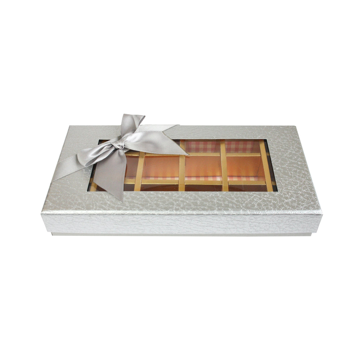 Chic Geometric Metallic Truffle Design Gift Box with Display Window - 18 compartments