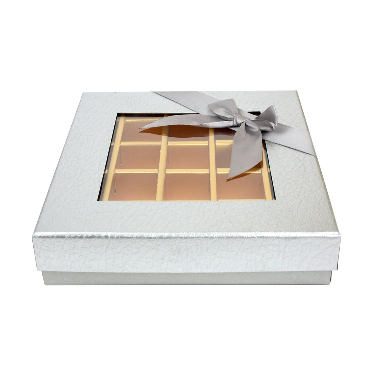 Chic Geometric Metallic Truffle Design Gift Box with Display Window - 25 compartments