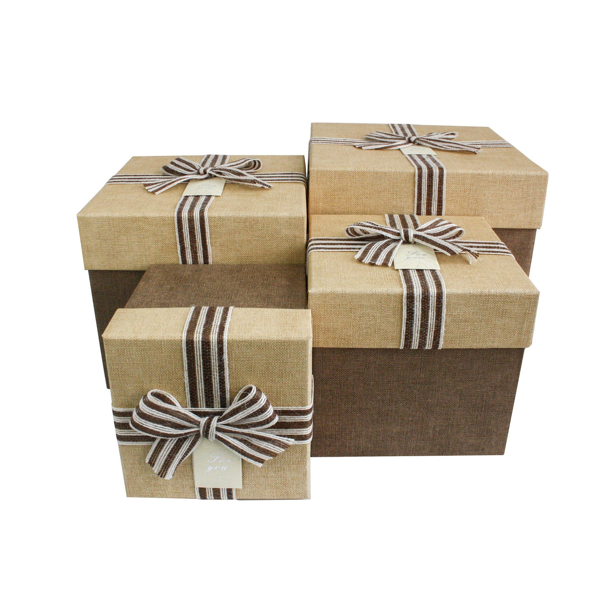 Set of 4 Gift Box, Dark Brown Box