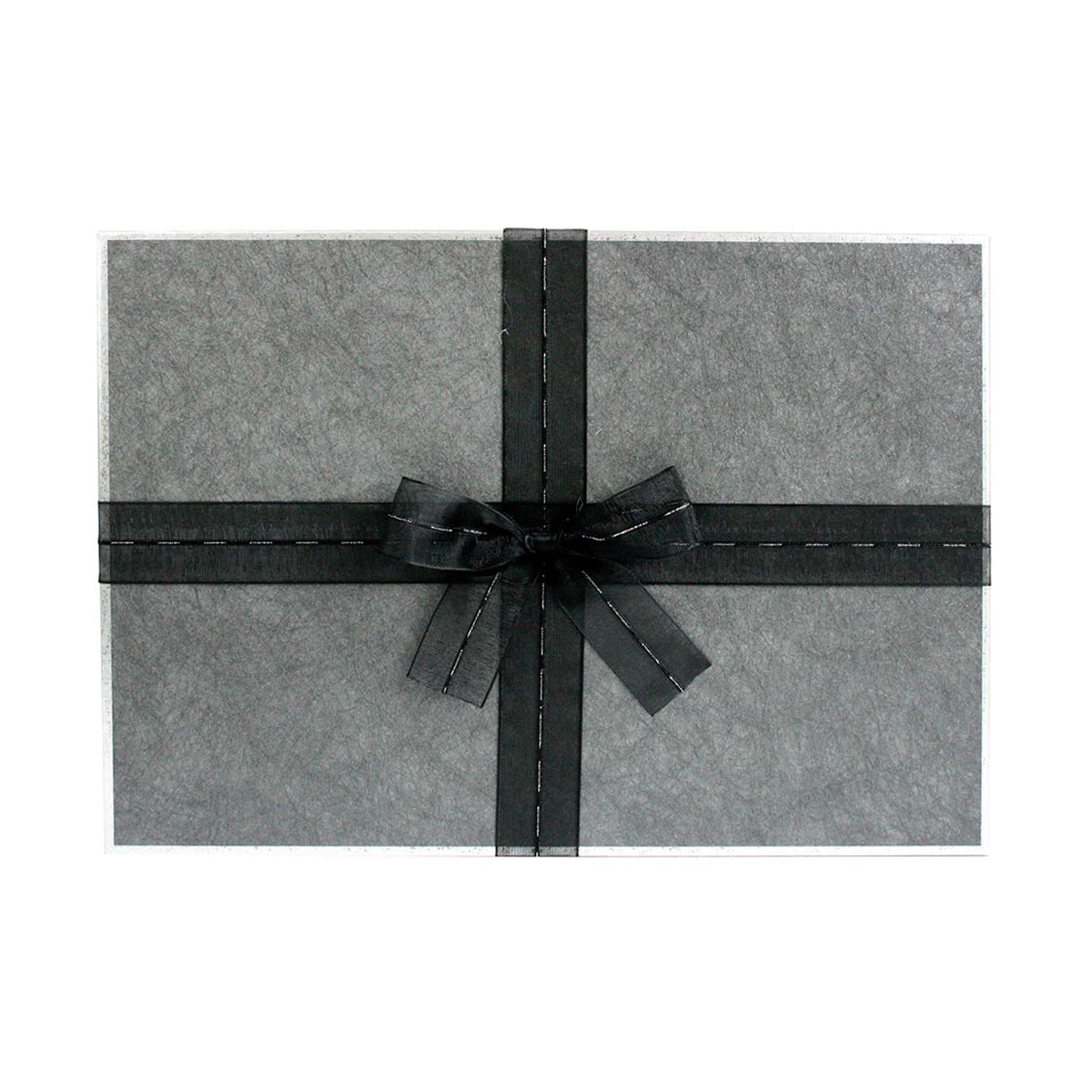 Dark Grey Luxury Gift Box with Black Ribbon