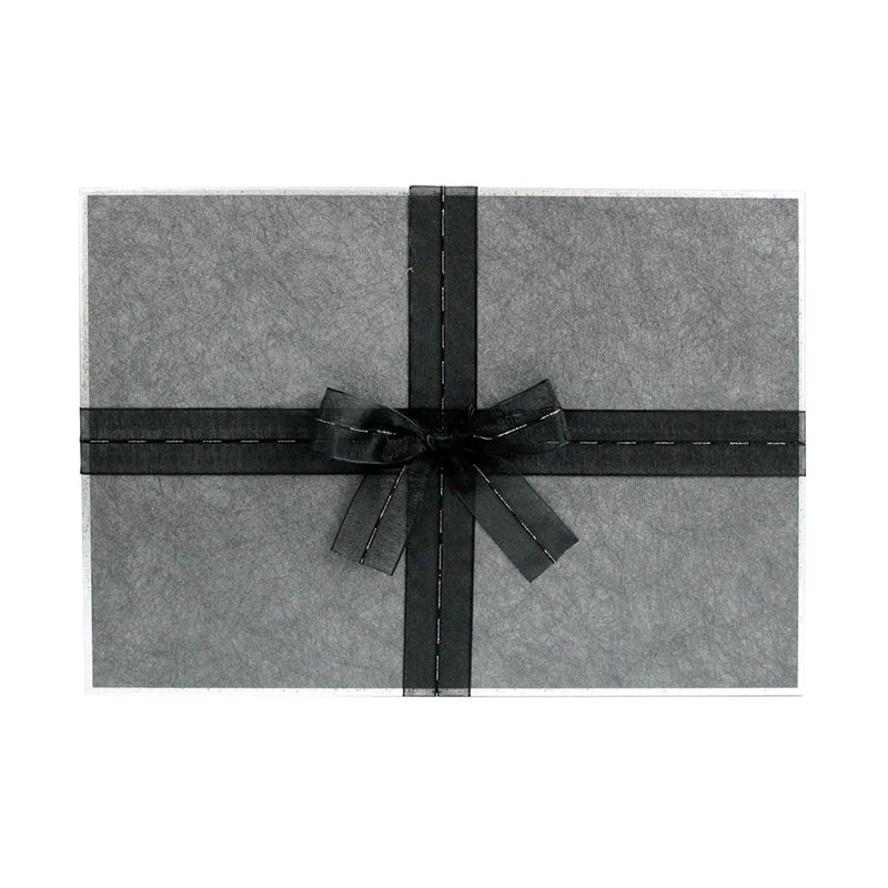 Dark Grey Luxury Gift Box with Black Ribbon