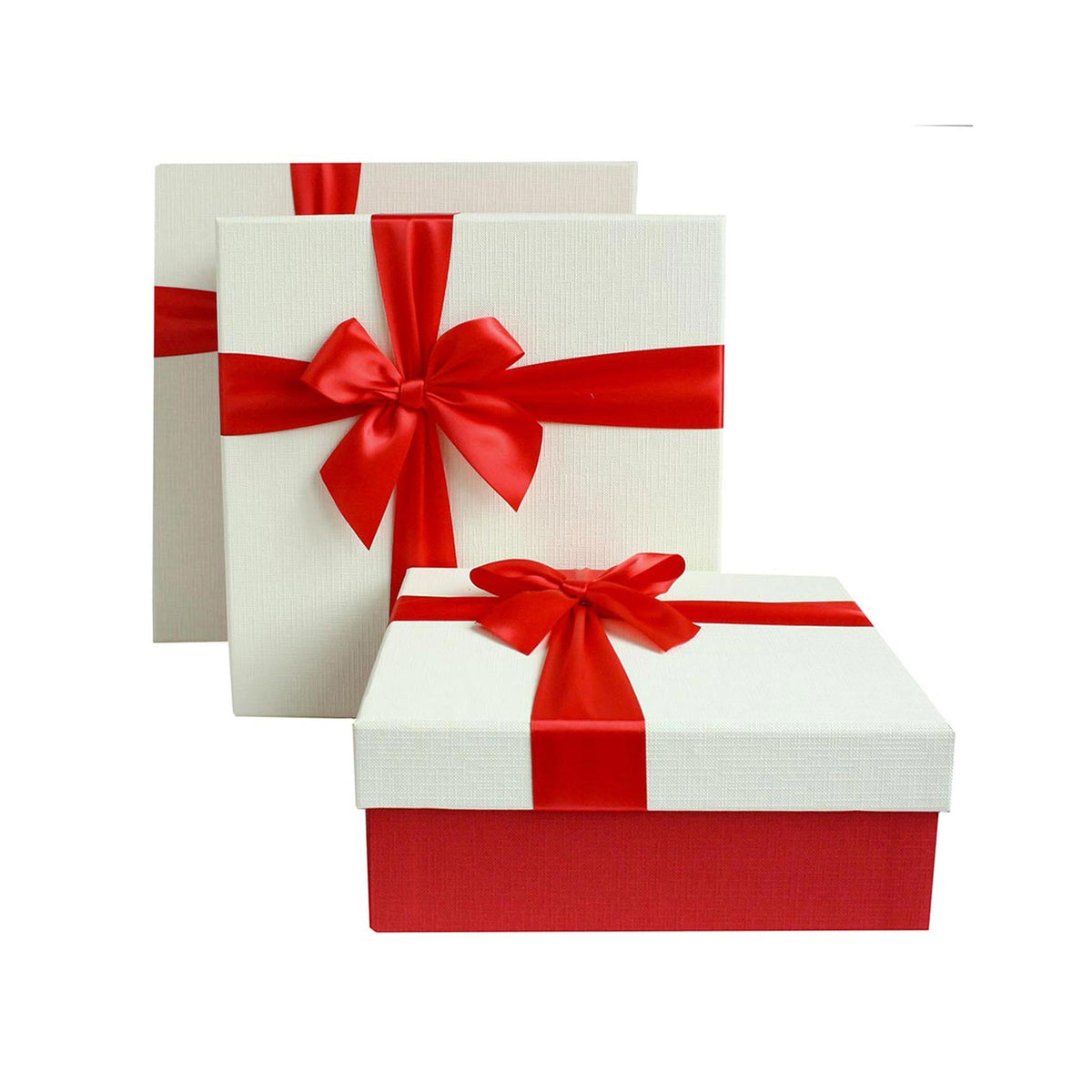 Luxury Red and White Gift Boxes Set of 3