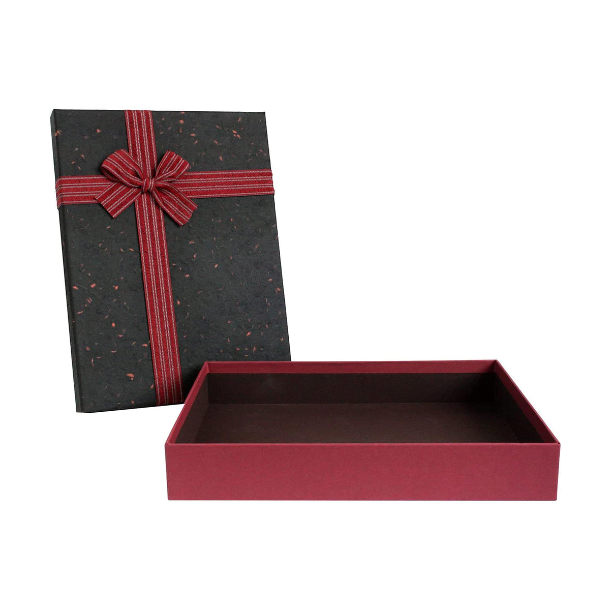 Open Slim Burgundy textured gift box