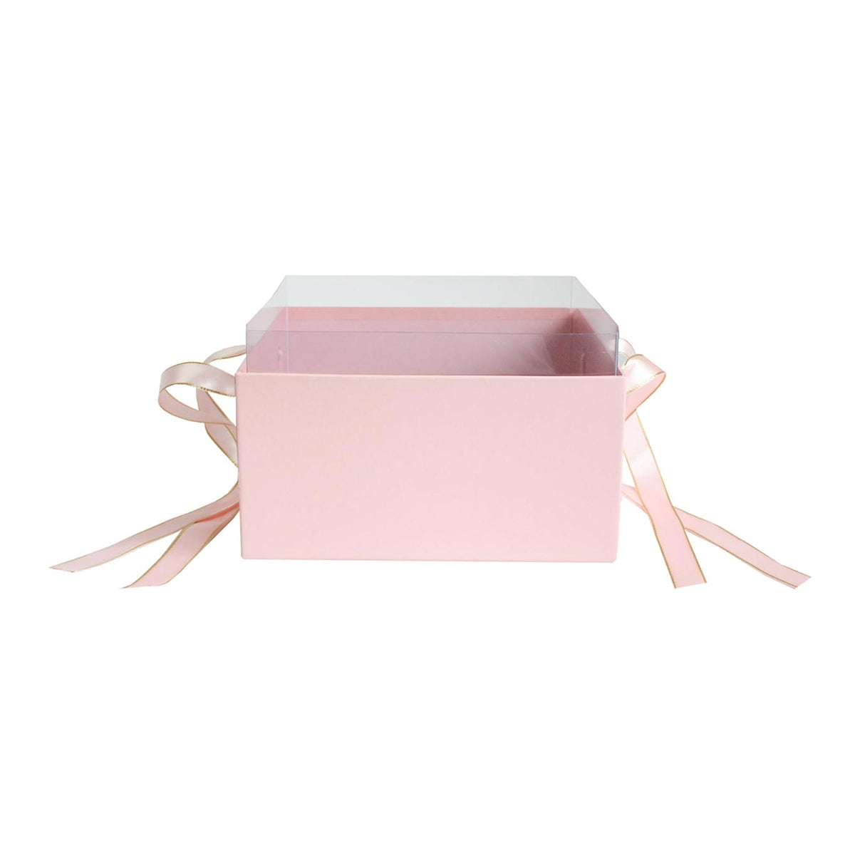 Pink square gift box with Transparent Top