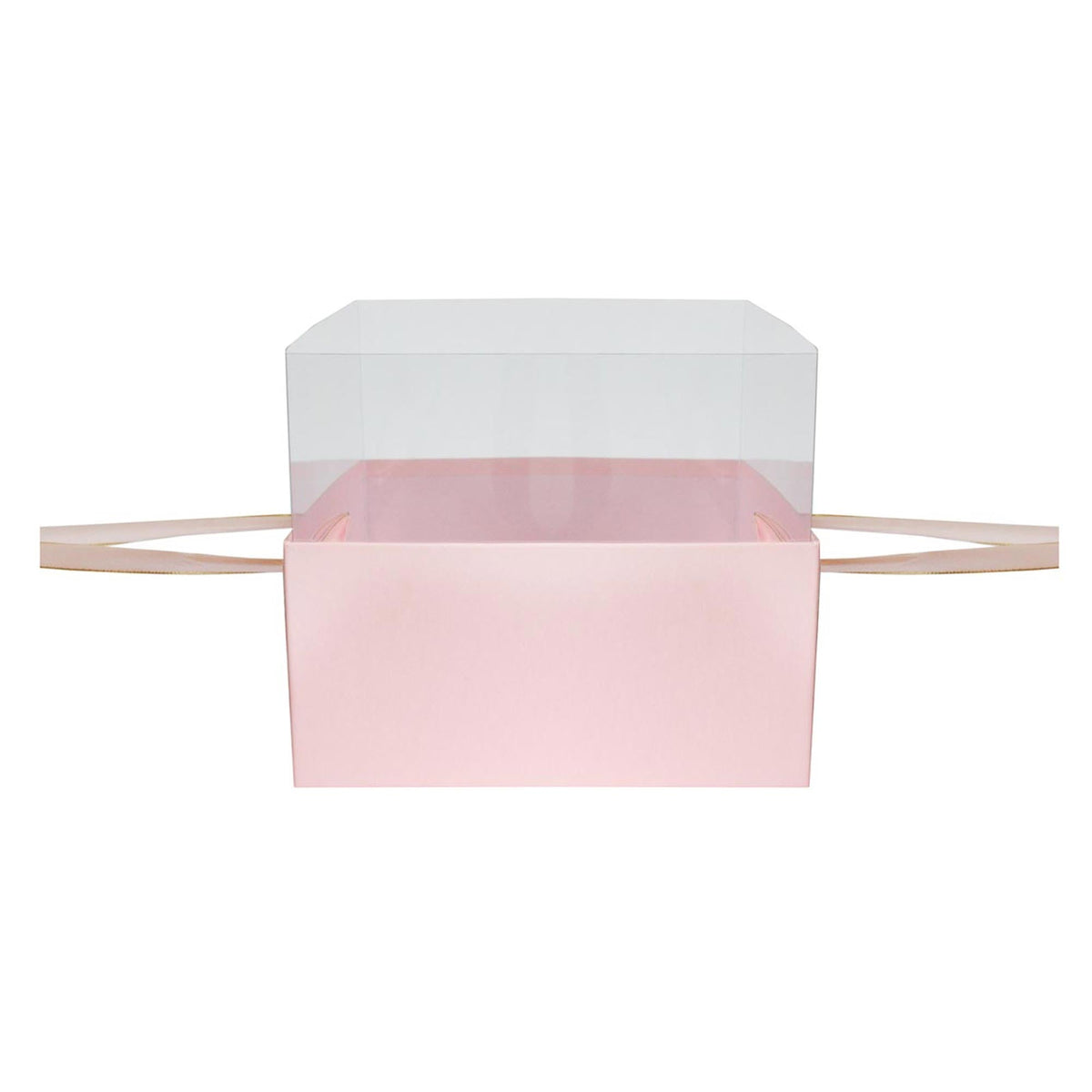 Pink square gift box with Transparent Top