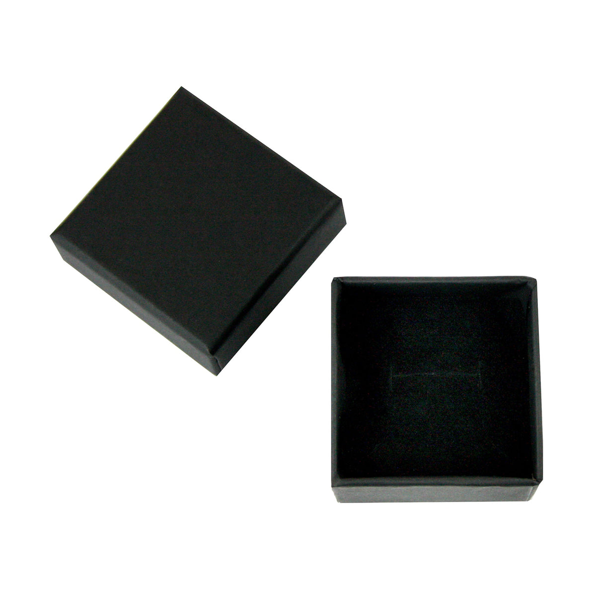 Black Cardboard Jewelry Gift Box With Black Interior 