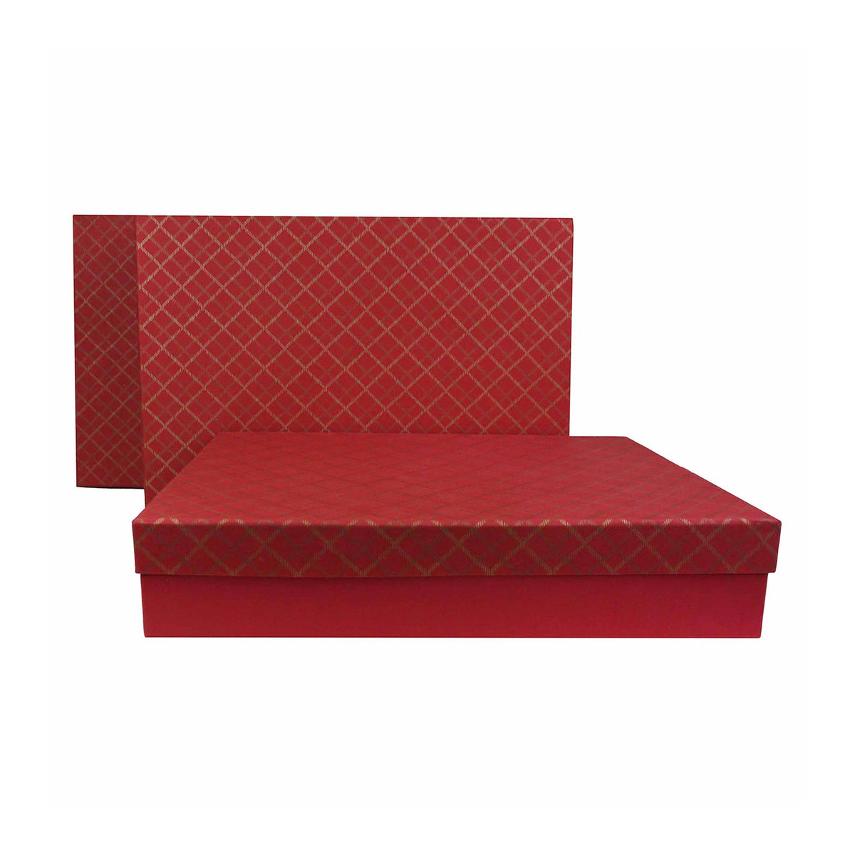 Handcrafted Chequered Red Gift Boxes - Set of 3 (Sizes Available)