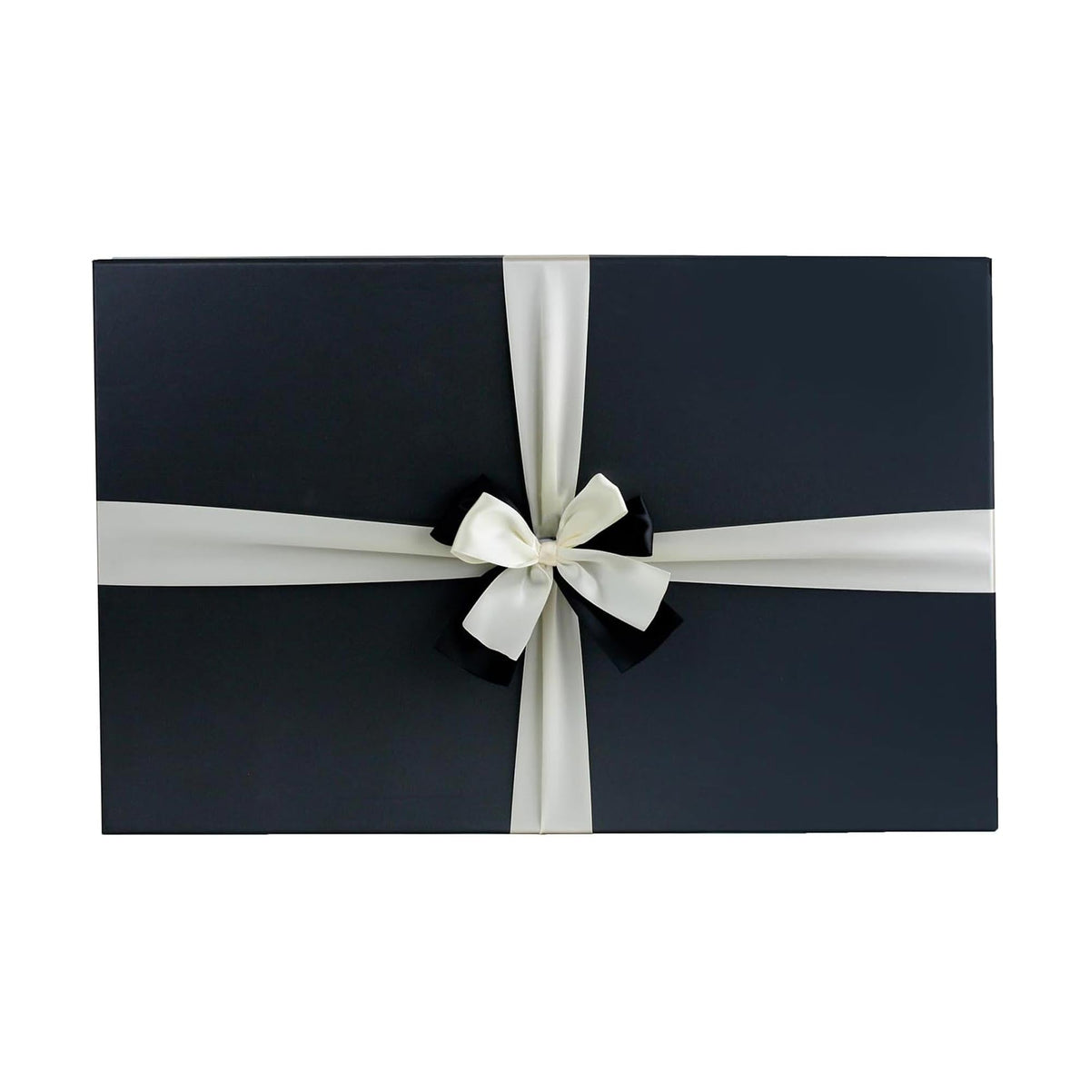 Elegant Black Gift Boxes with Decorative Ribbon