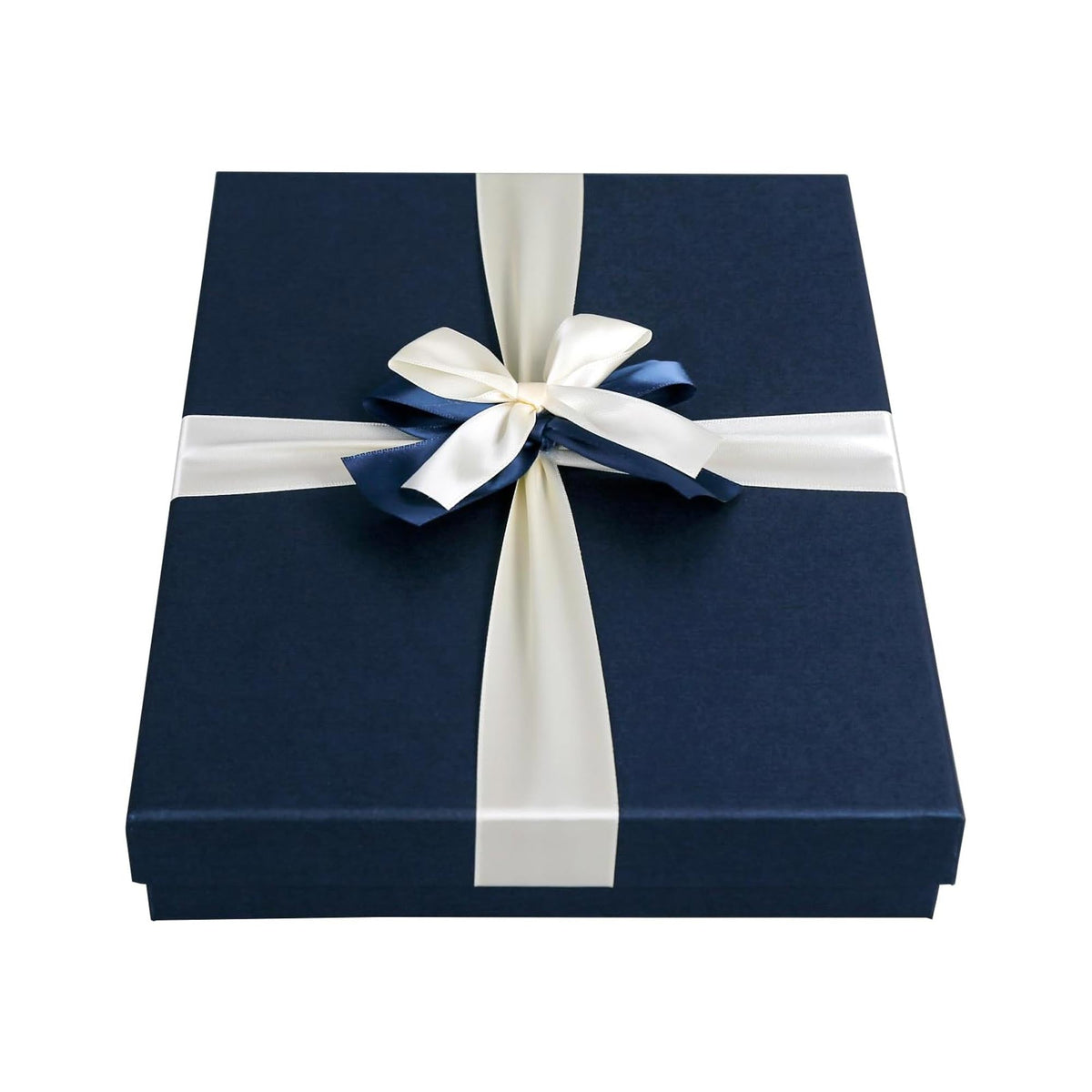 Rigid Blue Gift Box with Decorative Ribbon