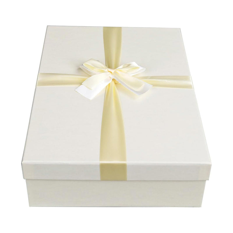 Set of 3 Ivory Gift Boxes with Decorative Ribbon