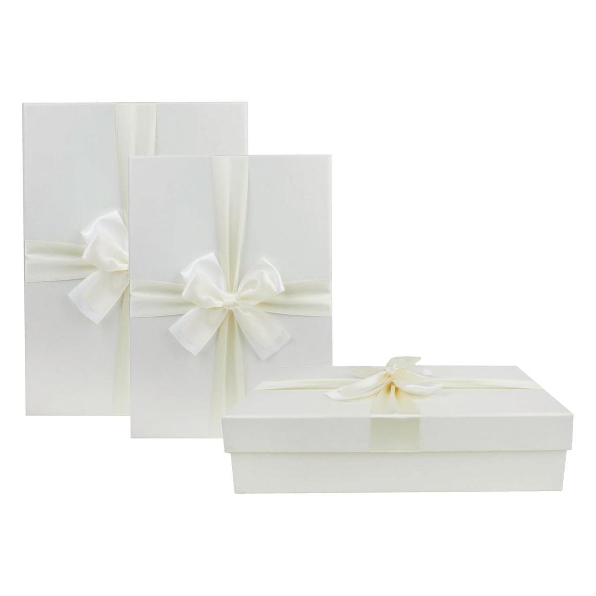 Luxury Ivory Gift Boxes with Satin Bow