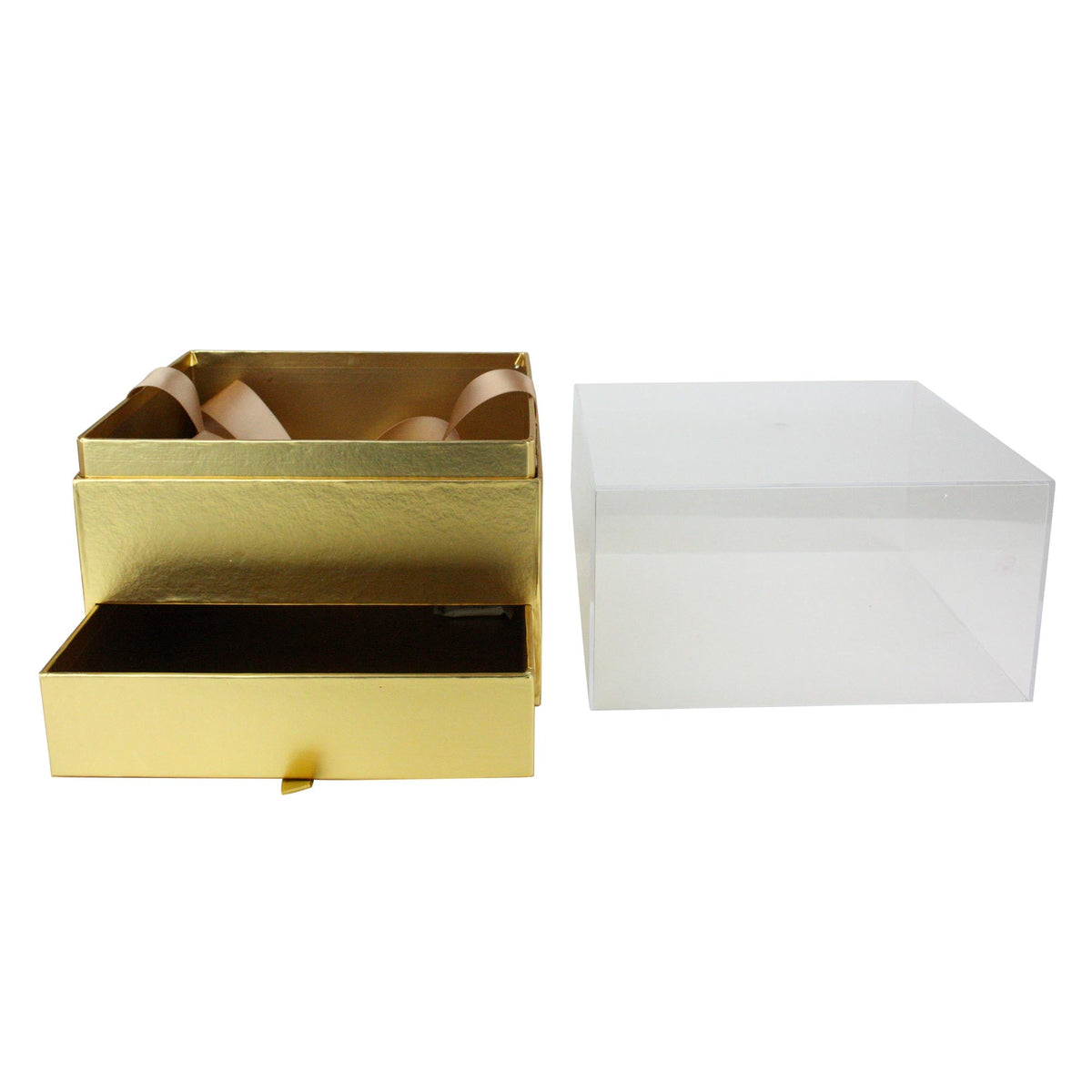 Gold Gift Box with Ribbon