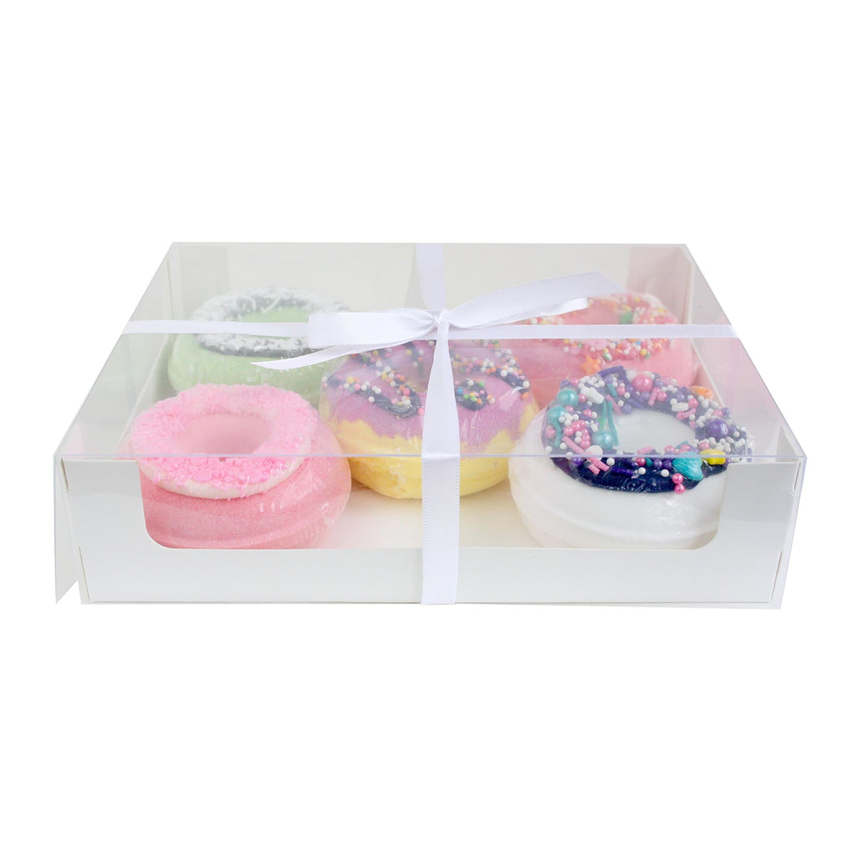 Transparent-Lid Sweet Treat Box with Satin Ribbon Pack of 12